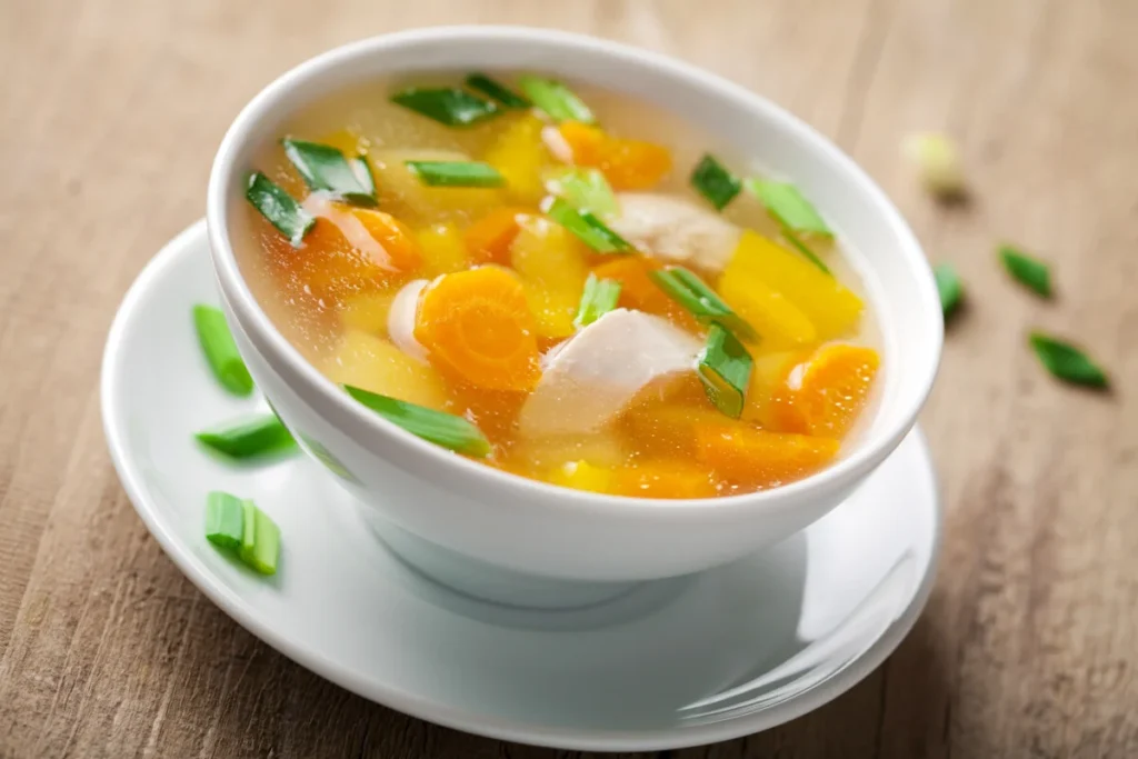 sopa de pollo con verduras