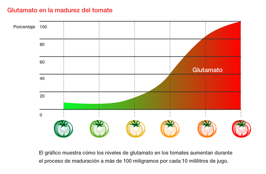 Glutamato en la madurez del tomate